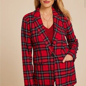 Maurice’s Festive Tartan Plaid Blazer Jacket